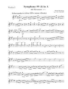 Partition violons I, Symphony No.9, A major, Rondeau, Michel par Michel Rondeau