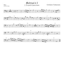 Partition viole de basse, Madrigali a 5 voci, Libro 2, Valmarano, Girolamo