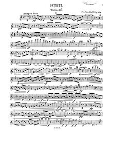 Partition violon 2, Octett für 4 Violinen, 2 Bratschen, 2 Violoncelle