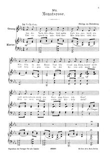 Partition No.1 - Monatsrose, Rosenlieder, Various, Composer
