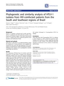 Phylogenetic and similarity analysis of HTLV-1 isolates from HIV-coinfected patients from the South and Southeast regions of Brazil