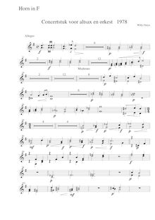Partition cor 1/2 (F), Concertstuk Alt-sax en orkest, Ostijn, Willy