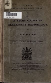 A short course in elementary meteorology