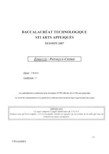 Bac physique chimie 2007 stiaa