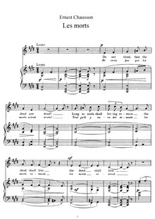 Partition , Les morts (original key), Chansons de Miarka, Op.17