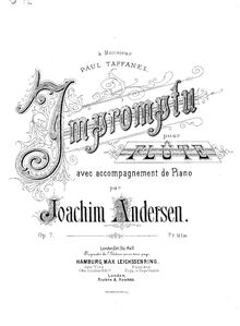 Partition Score et flûte , partie, Impromptu No.1, Op.7, Andersen, Joachim