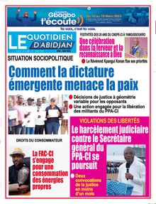 Le Quotidien d Abidjan n°4325 - du lundi 20 mars 2023