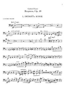 Partition Basses, Requiem en D minor, D minor, Fauré, Gabriel