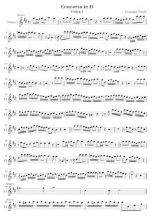 Partition violons I, trompette Concerto en D major, D major, Torelli, Giuseppe