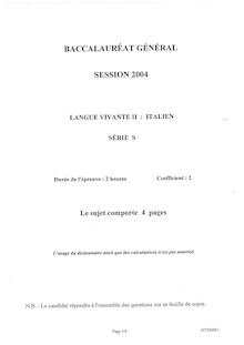 Italien LV2 2004 Scientifique Baccalauréat général