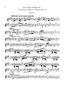 Partition violons I, Variations on a Rococo Theme, Вариации на тему рококо