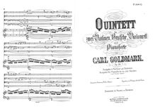 Partition complète et parties, Piano quintette No.1, Op.30 par Carl Goldmark