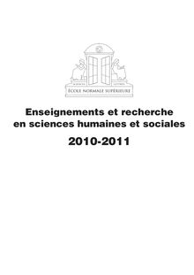 Brochure des enseignements Lettres et Sciences humaines 2010 ...
