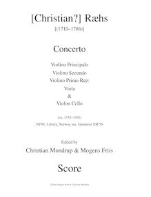 Partition complète, Concerto, D major, Ræhs, Christian