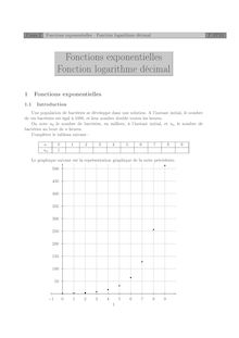 Fonctions exponentielles - Logarithme décimal Cours 2