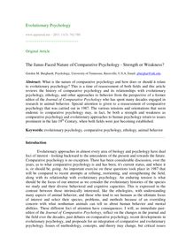 The Janus-faced nature of comparative psychology – Strength or weakness?