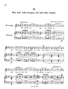 Partition , Wie soll ich s bergen, wie soll ich s tragen., 6 chansons aus Julius Wolff s Tannhäuser, Op.12