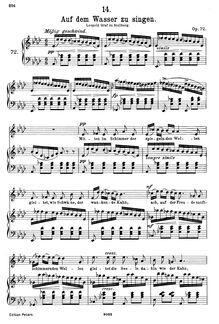Partition complète (scan), Auf dem Wasser zu singen, D.774 (Op.72)