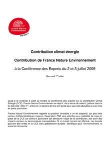 Contribution climat-énergie Contribution de France Nature ...