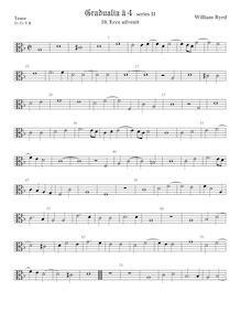 Partition ténor viole de gambe, alto clef, Gradualia II, Gradualia: seu cantionum sacrarum, liber secundus par William Byrd