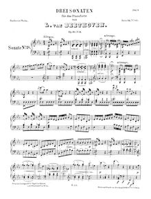 Partition complète, Piano Sonata No.18, The Hunt, E♭ major, Beethoven, Ludwig van par Ludwig van Beethoven