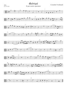 Partition ténor viole de gambe 1, alto clef, madrigaux pour 5 voix par  Cornelio Verdonch par Cornelio Verdonch