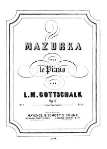 Partition No., Mazurka, Colliers d ou, Op.6, Deux Mazurkas pour le Piano