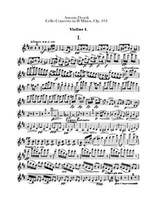 Partition violons I, violoncelle Concerto, Koncert pro violoncello a orchestr