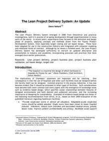 The Lean Project Delivery System: An Update - Lean Construction ...