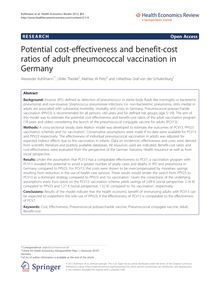 Potential cost-effectiveness and benefit-cost ratios of adult pneumococcal vaccination in Germany