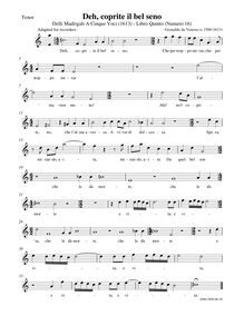 Partition ténor enregistrement , Madrigali A Cinque Voci [Libro Quinto] par Carlo Gesualdo