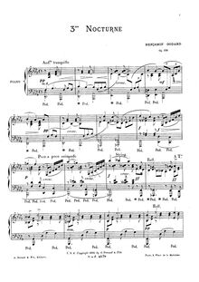 Partition complète, Nocturne No.3, Op.139, Godard, Benjamin par Benjamin Godard