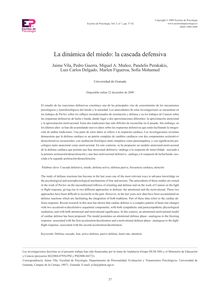 LA DINÁMICA DEL MIEDO: LA CASCADA DEFENSIVA (The dynamics of fear: the defense cascade)