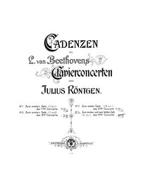 Partition Cadenzas to first et third mouvements, Piano Concerto No.4 par Ludwig van Beethoven