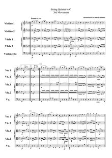 Partition , Presto-L’stesso tempo, corde quintette en C major, C major