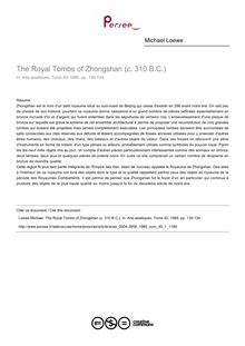 The Royal Tombs of Zhongshan (c. 310 B.C.) - article ; n°1 ; vol.40, pg 130-134