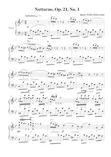 Partition Complete typeset score, Nocturne No.1, Op.21, G Minor