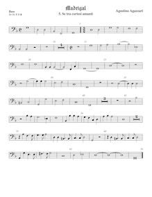 Partition viole de basse, Madrigali a 5 voci, Libro 1, Agazzari, Agostino