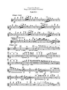 Partition flûte 1, 2, Piccolo, Le siège de Corinthe, Tragédie lyrique en trois actes