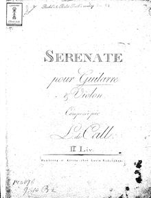 Partition parties complètes, Serenade pour violon et guitare, Liv.2