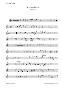 Partition Canto, Canzon Prima Canto solo, Frescobaldi, Girolamo
