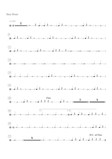 Partition basse tambour, Radetzky March, Op.228, Strauss Sr., Johann