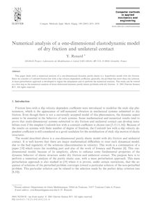 Numerical analysis of a one dimensional elastodynamic model