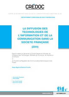 La diffusion des technologies de l information et de la communication dans la société française (2011)
