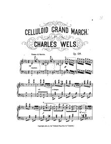 Partition complète, Celluloid Grand March, 1878 – New York: Celluloid Piano Key Co. Limited