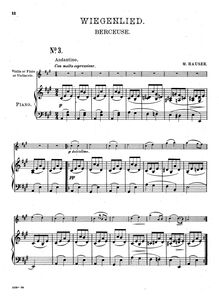 Partition de piano et partition de violon, 2 pièces pour violon et Piano
