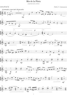 Partition cor 3, Río de la Plata, Horn or Trombone Quartet, Llamazares, Pablo Fernando