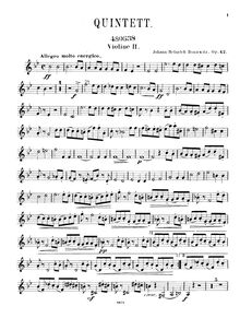 Partition violon 2, Piano quintette, Op.42, Quintett für Pianoforte, 2 Violinen, Bratsche und Violoncell, Op. 42.