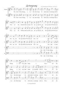 Partition complète, 6 chansons im Freien zu singen, Mendelssohn, Felix