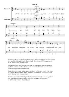 Partition Ps.48: Groß ist der Herr und hoch gepreist, SWV 145, Becker Psalter, Op.5